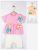 Set tricou de vara cu pantalonasi pentru fetite, Tongs baby (Culoare: Roz, Marime: 6-9 luni)